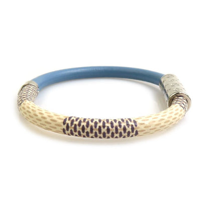 Louis Vuitton Bracelet Daily Leather Canvas Ivory Blue
