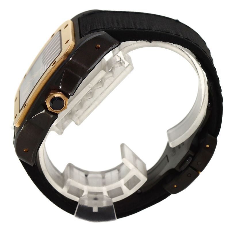 Cartier Santos Watch SS Fabric Leather