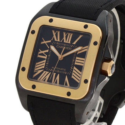 Cartier Santos Watch SS Fabric Leather