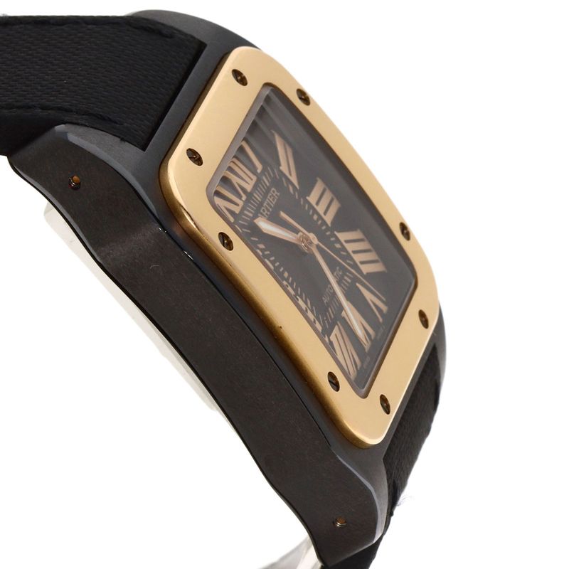Cartier Santos Watch SS Fabric Leather