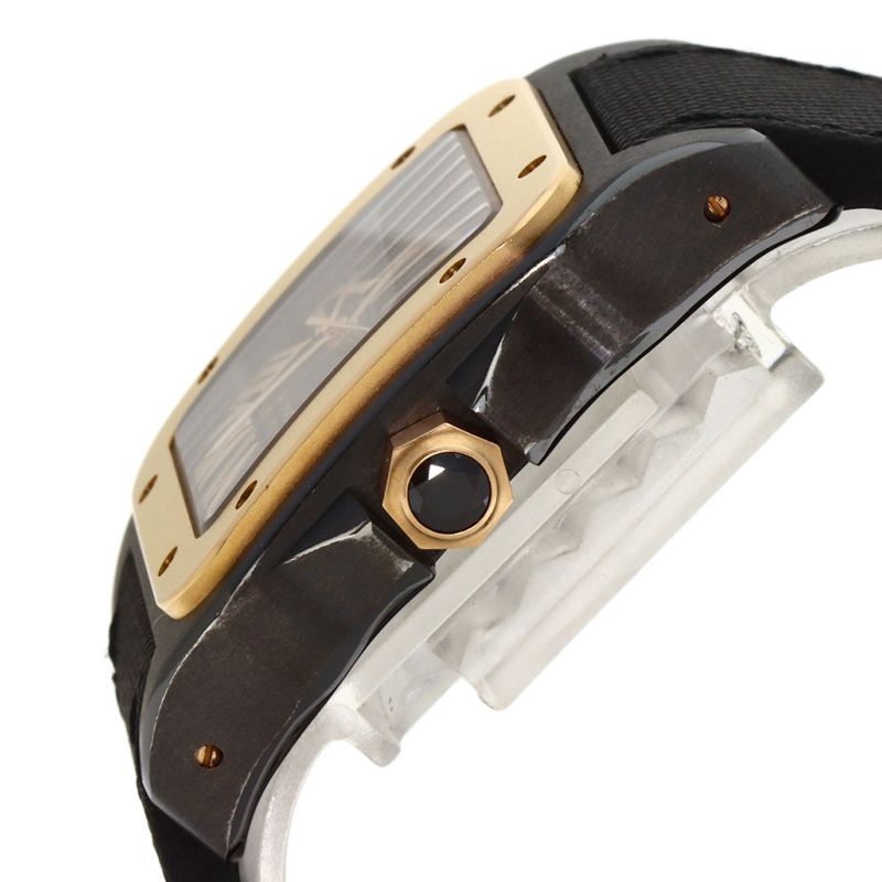 Cartier Santos Watch SS Fabric Leather