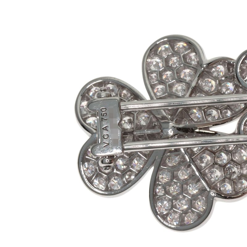 Van Cleef & Arpels Frivole Diamond Brooch 18K White Gold
