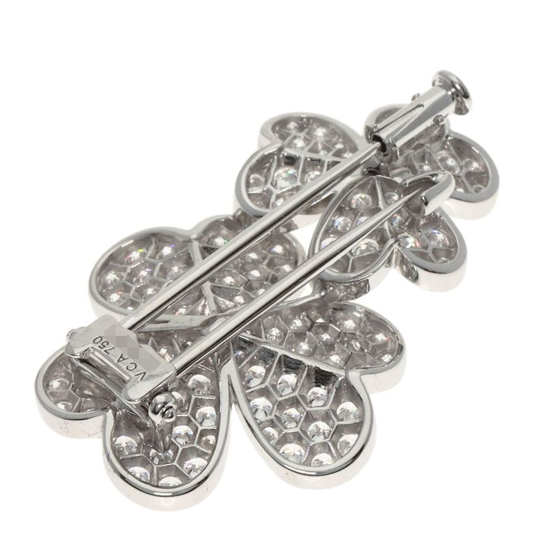 Van Cleef & Arpels Frivole Diamond Brooch 18K White Gold