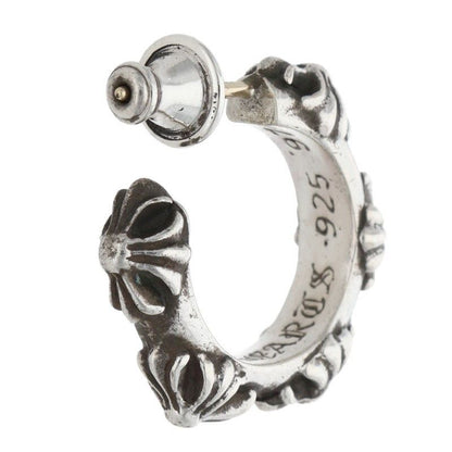 Chrome Hearts Hoop Cross Sml Band Silver Earrings
