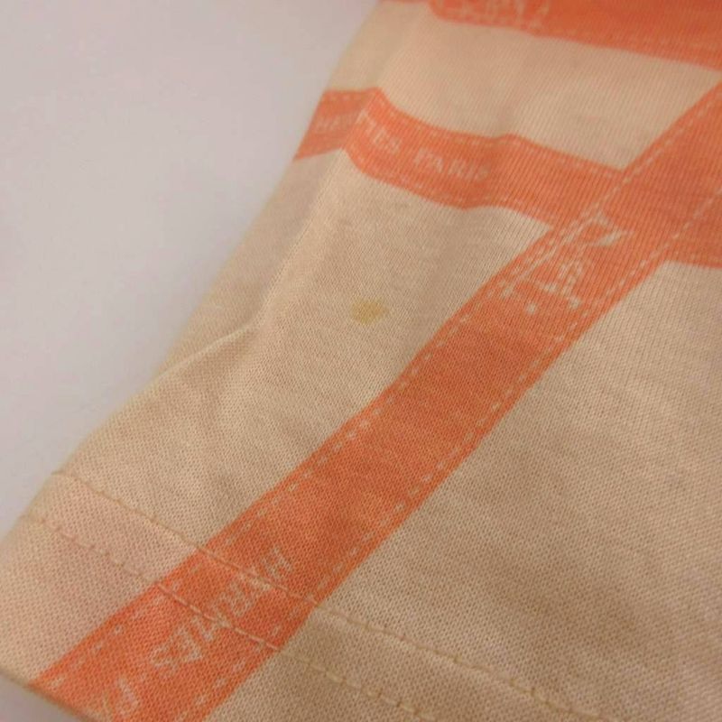 Hermes Martin Margiela Era Bolduc Ribbon Pattern Top Short Sleeve Beige