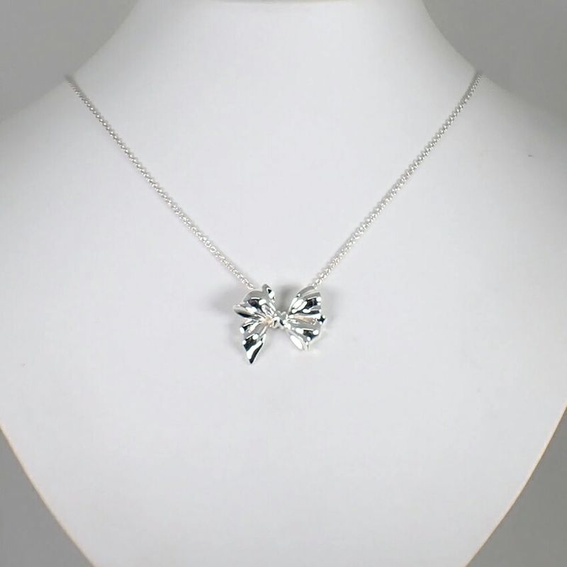 Tiffany & Co 925 Ribbon Motif Necklace Pendant