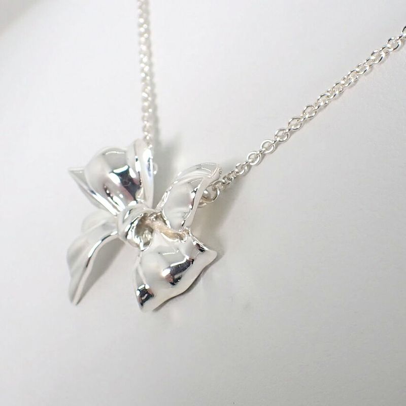 Tiffany & Co 925 Ribbon Motif Necklace Pendant
