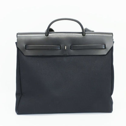 Hermes Herbag Shoulder Bag Black Silver