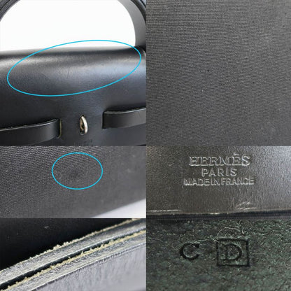 Hermes Herbag Shoulder Bag Black Silver