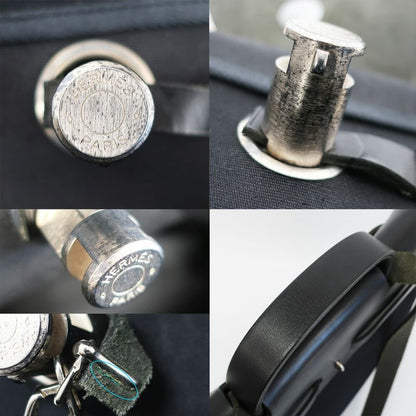 Hermes Herbag Shoulder Bag Black Silver