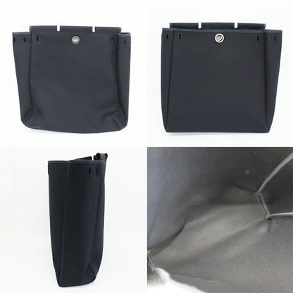 Hermes Herbag Shoulder Bag Black Silver