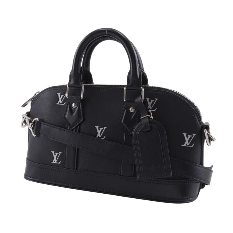 Louis Vuitton Alma East West 2-Way Shoulder Calf Black Handbag