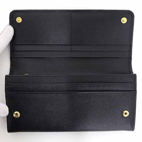 Prada Saffiano Leather Wallet with Pass Case Black