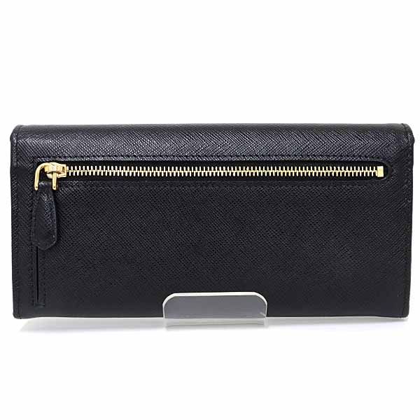 Prada Saffiano Leather Wallet with Pass Case Black