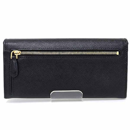 Prada Saffiano Leather Wallet with Pass Case Black