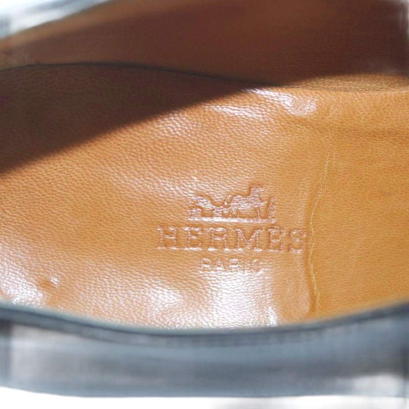 Hermes Business Shoes Monk Strap Hhardware Square Toe 40 Black