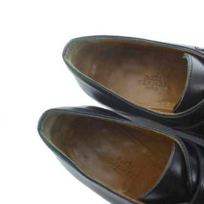 Hermes Business Shoes Monk Strap Hhardware Square Toe 40 Black