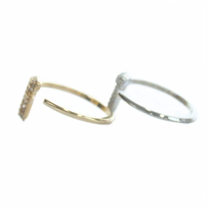 Fendi Ring Logo Rhinestone M Gold Mq Oh