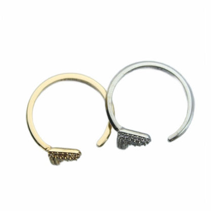 Fendi Ring Logo Rhinestone M Gold Mq Oh