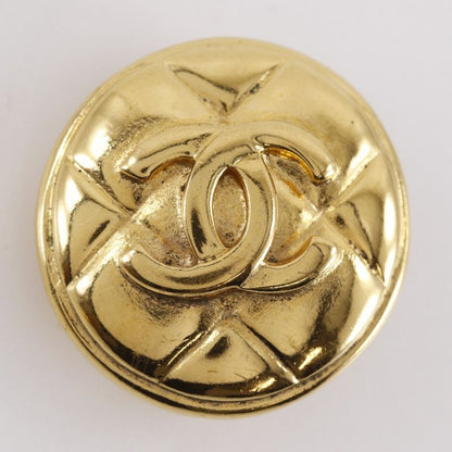 Chanel CC Logo Quilted Vintage Gold Plated Earrings
