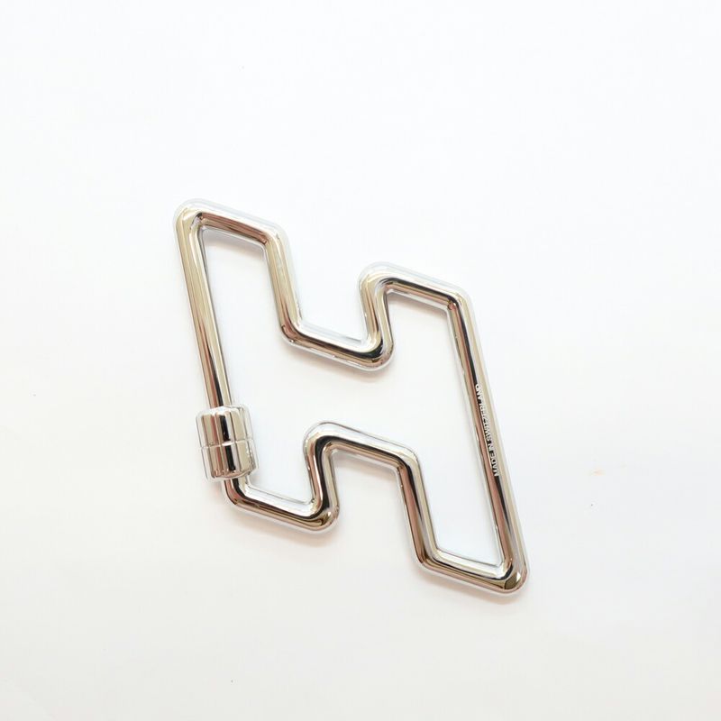 Hermes Key Ring Silver Color Small
