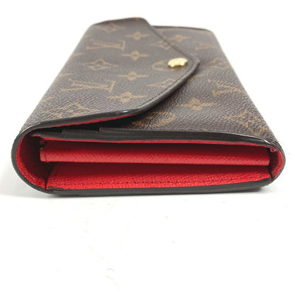 Louis Vuitton Wallet Portefeuille Sarah Monogram Canvas Coquelicot Brown
