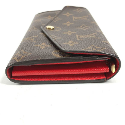 Louis Vuitton Wallet Portefeuille Sarah Monogram Canvas Coquelicot Brown