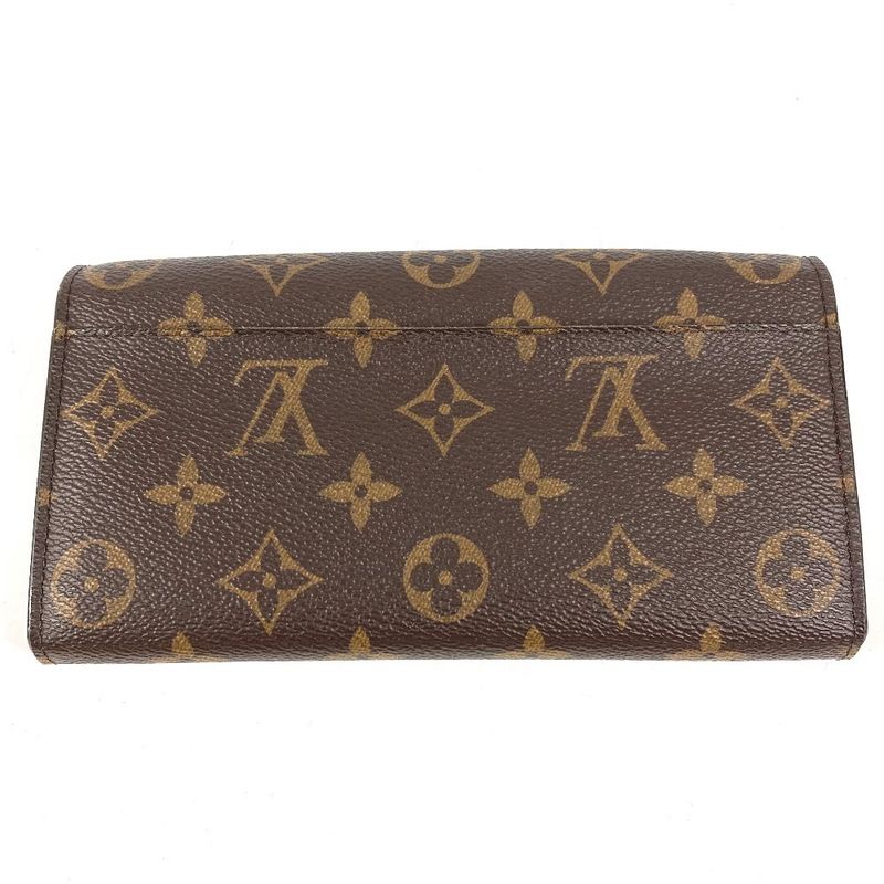 Louis Vuitton Wallet Portefeuille Sarah Monogram Canvas Coquelicot Brown