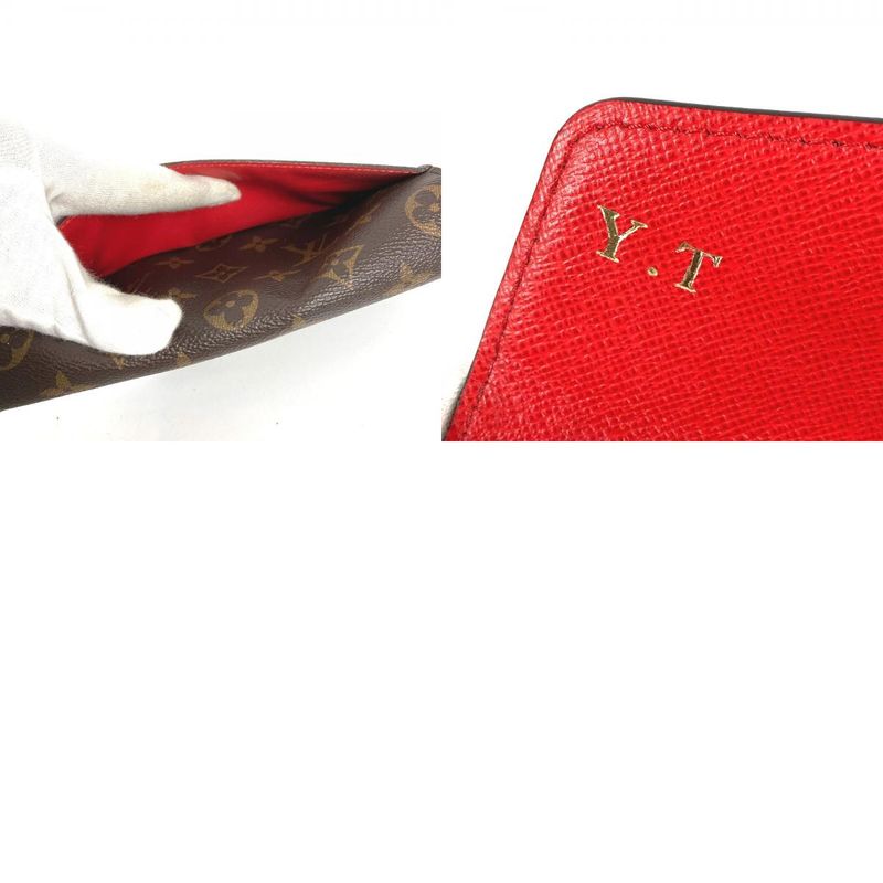 Louis Vuitton Wallet Portefeuille Sarah Monogram Canvas Coquelicot Brown