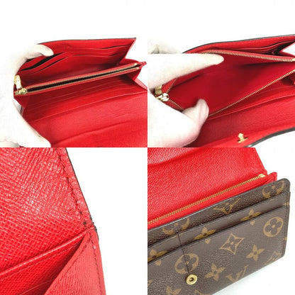 Louis Vuitton Wallet Portefeuille Sarah Monogram Canvas Coquelicot Brown