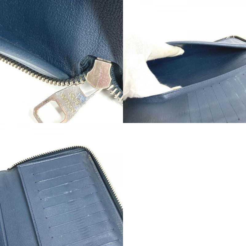 Louis Vuitton Wallet Zippy Vertical Taurillon Leather Navy