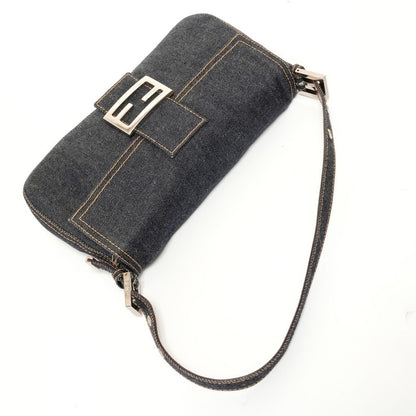 Fendi Shoulder Bag Mamma Bucket Denim Silver