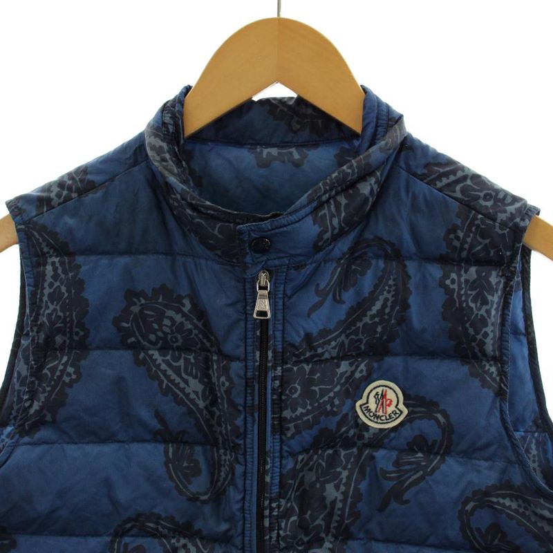 Moncler Gui Imprime Gilet Down Vest Paisley Pattern Nylon 14