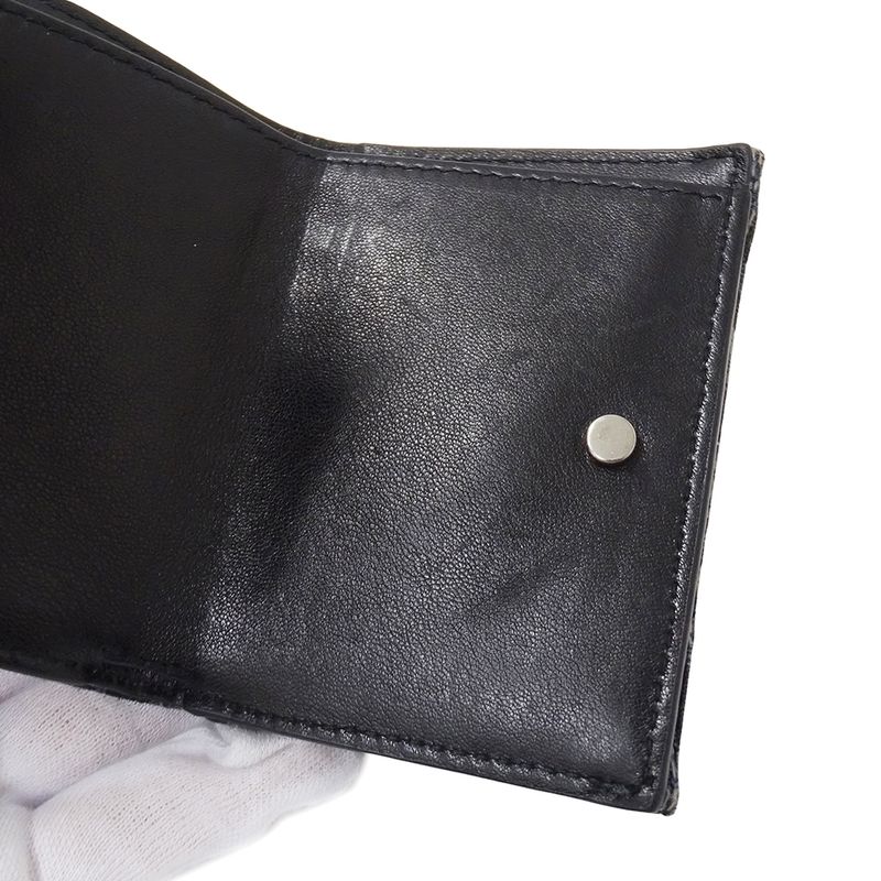 Dior Wallet Trifold Blue Jacquard Navy Mini