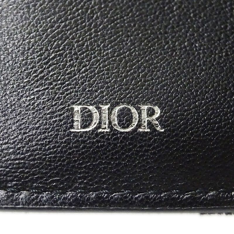 Dior Wallet Trifold Blue Jacquard Navy Mini