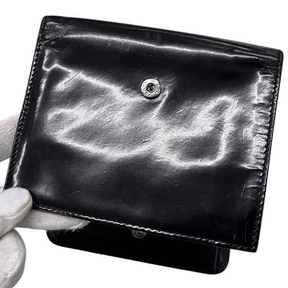 Prada Trifold Wallet Black Nero Compact Patent Leather