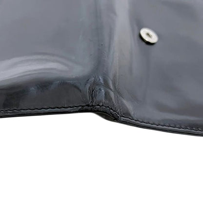 Prada Trifold Wallet Black Nero Compact Patent Leather