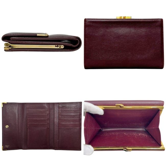 Cartier Trifold Wallet Bordeaux Must Gamaguchi Leather