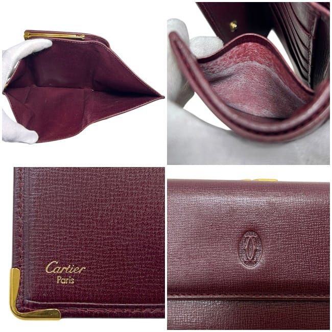 Cartier Trifold Wallet Bordeaux Must Gamaguchi Leather