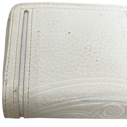 Celine Bifold Wallet White Triomphe Leather