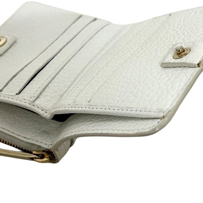 Celine Bifold Wallet White Triomphe Leather