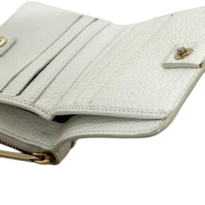 Celine Bifold Wallet White Triomphe Leather