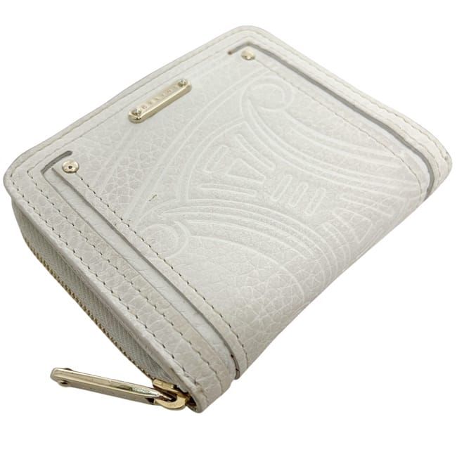 Celine Bifold Wallet White Triomphe Leather