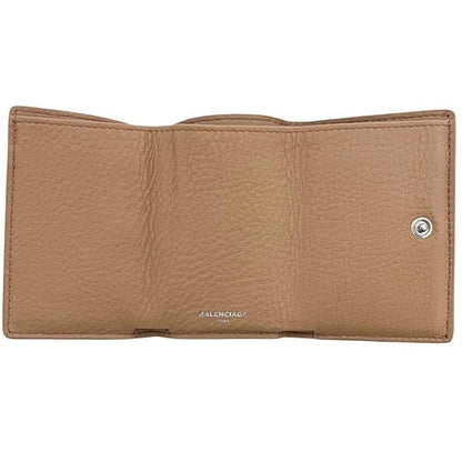 Balenciaga Trifold Wallet Paper Mini Beige