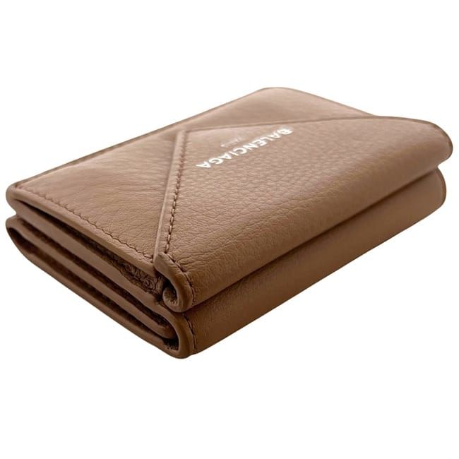 Balenciaga Trifold Wallet Paper Mini Beige