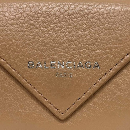 Balenciaga Trifold Wallet Paper Mini Beige