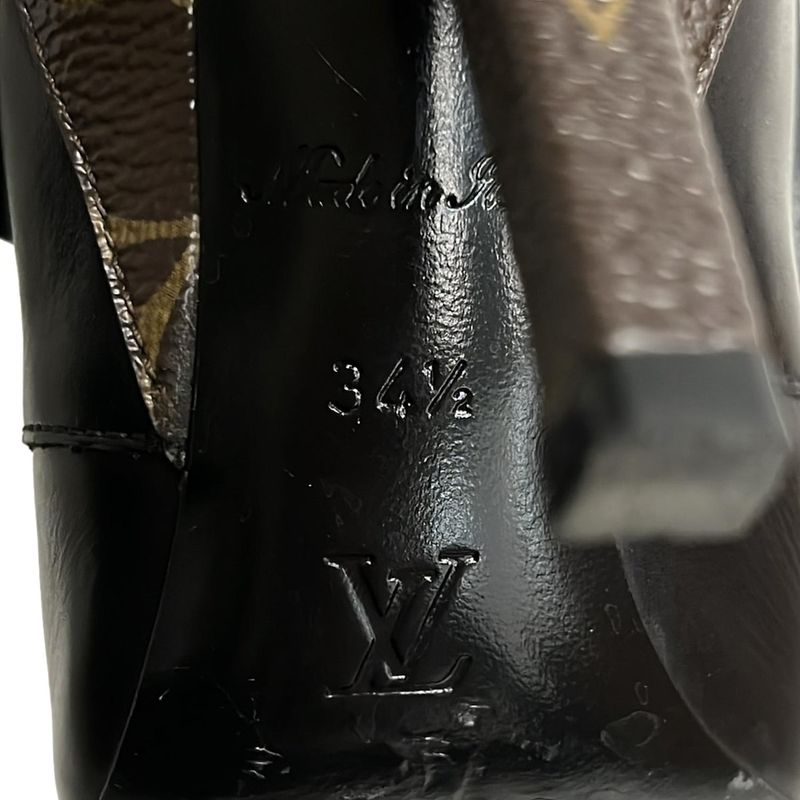 Louis Vuitton Short Boots 34.5 Black Dark Brown Janet X