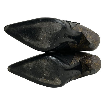 Louis Vuitton Short Boots 34.5 Black Dark Brown Janet X