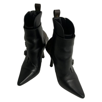 Louis Vuitton Short Boots 34.5 Black Dark Brown Janet X