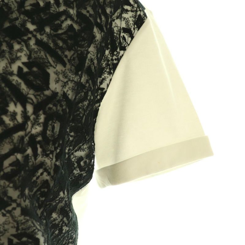 Louis Vuitton T-Shirt Short Sleeve Lace 36 Black White DF